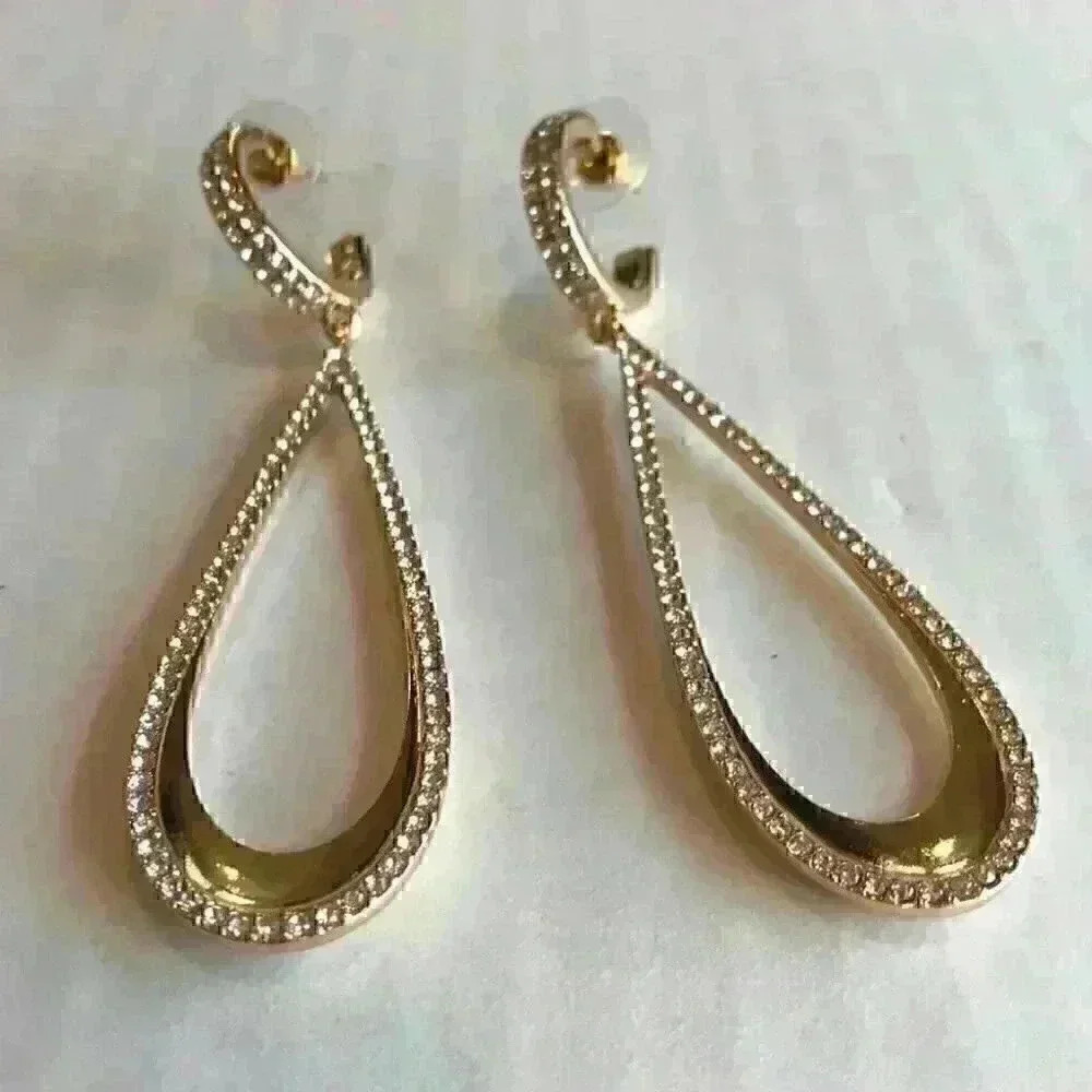 Guess new Pave lined Dangle Earrings - Picture 6 of 8